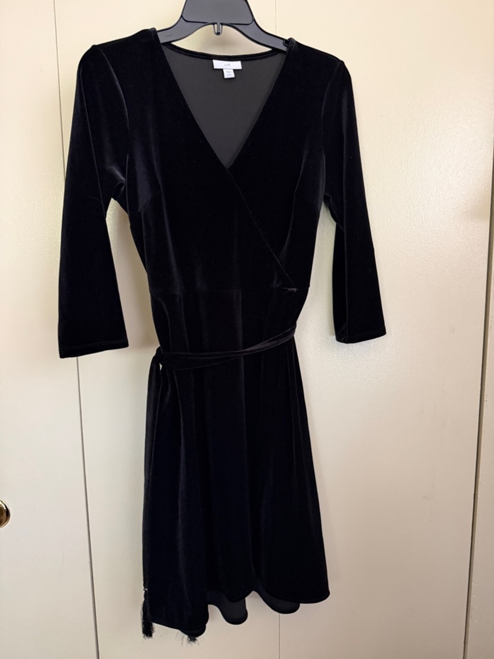 Women's Black Velvet Wrap Dress S